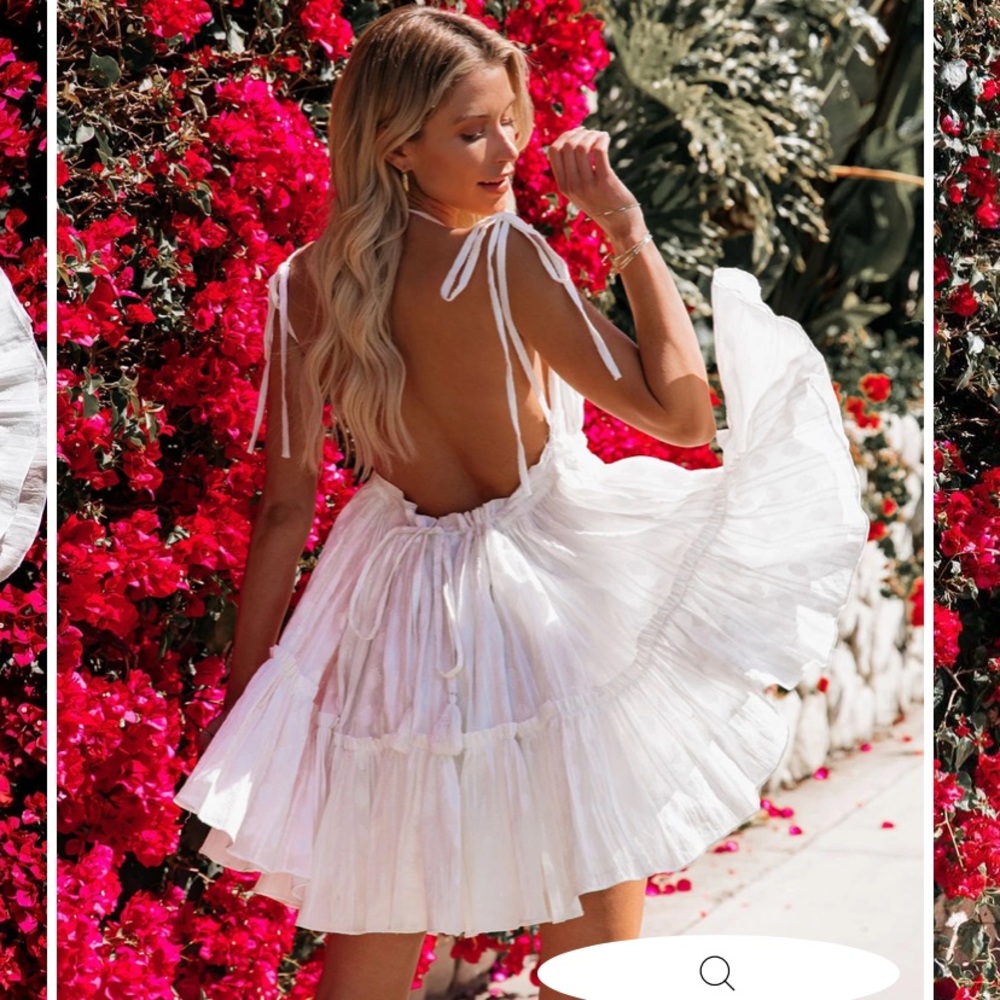 Neptune Cotton Textured Halter Babydoll Dress